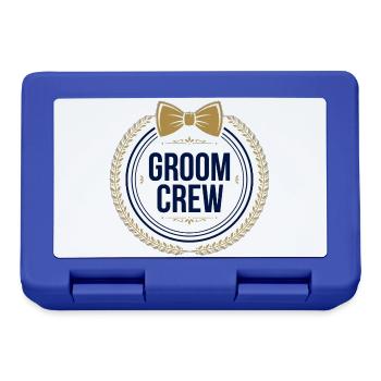 Bräutigam Crew T-Shirt — Junggesellenabschieds-Trauzeugen - Brotdose - Royalblau - Vorne