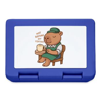 Not Before My Coffee Capybara Barista - Brotdose - Royalblau - Vorne
