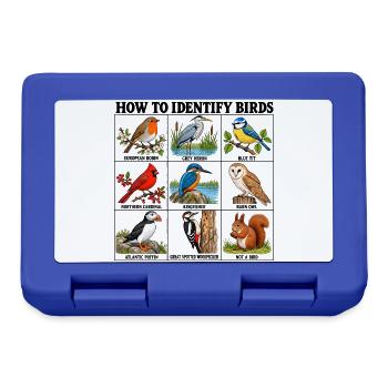 How to Identify Birds Funny Birding Birder Fitted  - Brotdose - Royalblau - Vorne