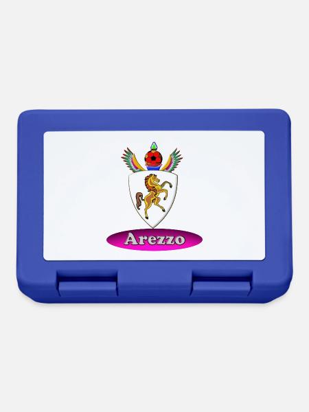 Arezzo-Pferdewappen – Majestätischer Hengst Heraldic Em - Brotdose - Royalblau