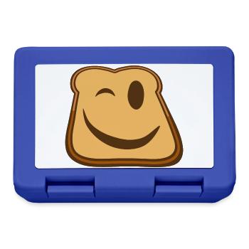 Winkender Toast Emoji - Brotdose - Royalblau - Vorne