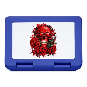 Red Skull Rose – Gothic Rock Streetwear - Brotdose - Royalblau - Vorne