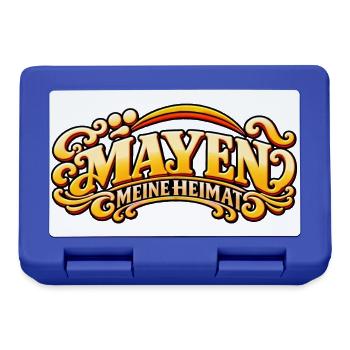 Mayen – Meine Heimat Retro Schriftzug - Brotdose - Royalblau - Vorne