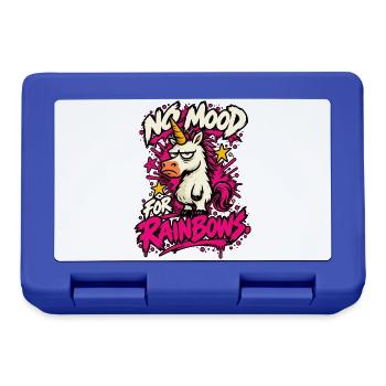 No Mood For Rainbows Lustiges Anti Einhorn Design - Brotdose - Royalblau - Vorne