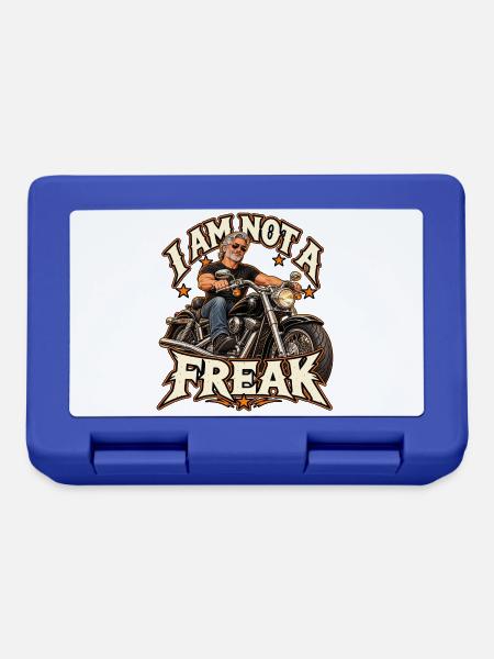 Ich bin kein Freak Motorrad - Brotdose - Royalblau
