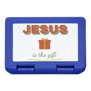 Jesus Is the Gift – Retro Christian Xmas - Brotdose - Royalblau - Vorne