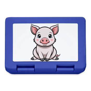 Süßes Baby-Schweinchen - Brotdose - Royalblau - Vorne
