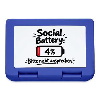 Social Battery 4% - Brotdose - Royalblau - Vorne