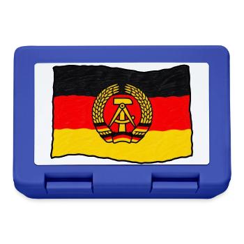 DDR Flagge – Handgezeichnet im Kinderstil - Brotdose - Royalblau - Vorne