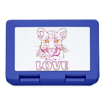 Neon-Tiger Love Kunst - Brotdose - Royalblau - Vorne