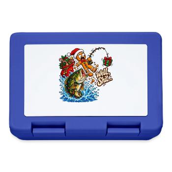 Well Shit Gingerbread Fishing Christmas Bass Humor - Brotdose - Royalblau - Vorne