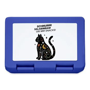 Schnurrrsalabimbam - Gib mir Snacks! - Katze - Brotdose - Royalblau - Vorne