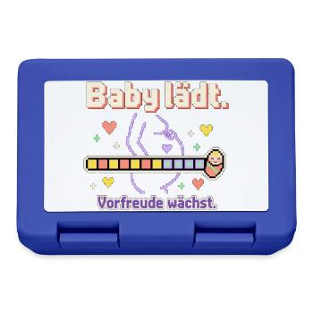 Baby Loading Schwangerschaft werdende Mama - Brotdose - Royalblau - Vorne