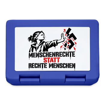 Menschenrechte statt rechte Menschen - Brotdose - Royalblau - Vorne