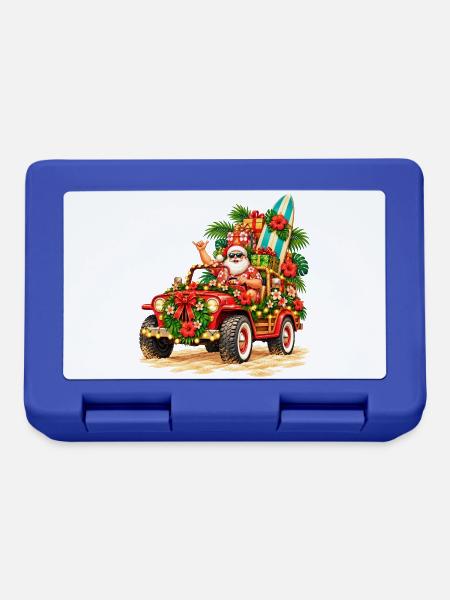 Santa's Island Lieferung – tropischer Weihnachtsjeep - Brotdose - Royalblau