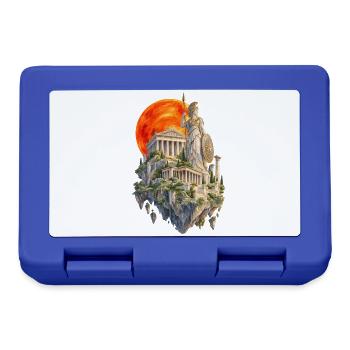 Roter Mond in Athen | Aquarellmalerei Stil - Brotdose - Royalblau - Vorne