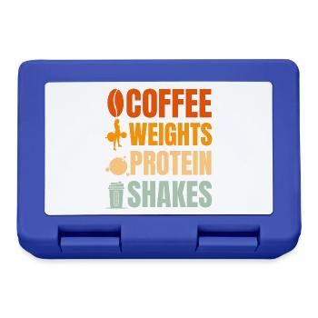 Kaffee Gewichte Protein Shakes Design - Brotdose - Royalblau - Vorne