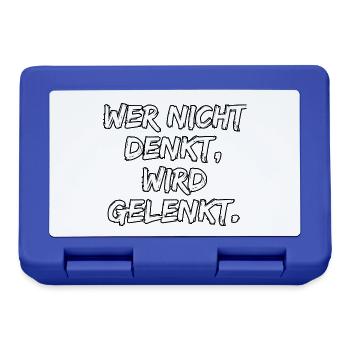 WER NICHT DENKT WIRD GELENKT, GEGEN POPULISMUS - Brotdose - Royalblau - Vorne