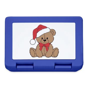 Gemütlicher Weihnachtsteddybär - Brotdose - Royalblau - Vorne