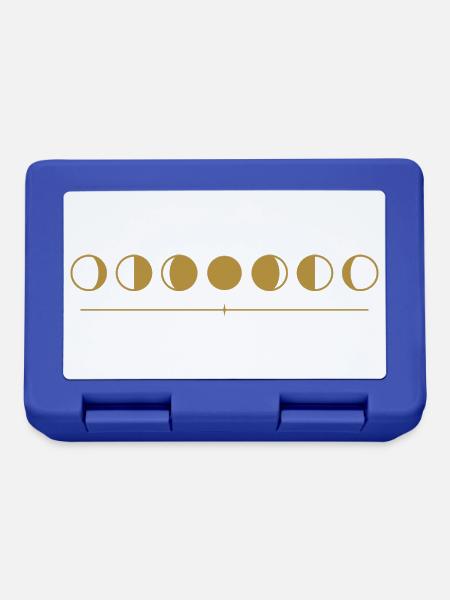 Mondphasen – minimalistische Goldlinie - Brotdose - Royalblau