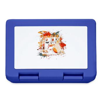 Retro Trommel Set - Brotdose - Royalblau - Vorne