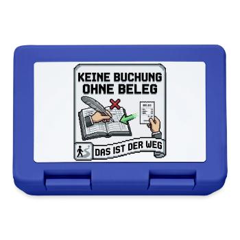 Keine_Buchung_ohne_Beleg_-_Pixel_Art - Brotdose - Royalblau - Vorne