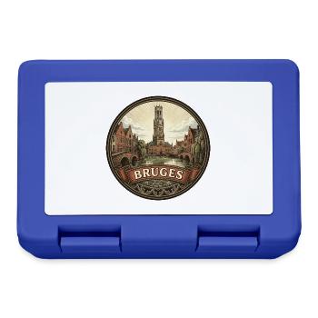 Brügge Belgien Reiseabzeichen Belfry Canal Souvenir - Brotdose - Royalblau - Vorne