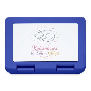 Katzenhaar Glitzer-Statement - Brotdose - Royalblau - Vorne
