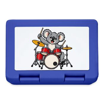 Koala spielt Schlagzeug - Brotdose - Royalblau - Vorne