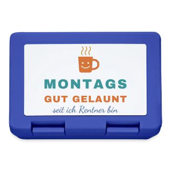 Montags gut gelaunt – seit ich Rentner bin - Brotdose - Royalblau - Vorne
