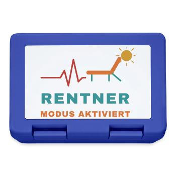 Rentner Modus aktiviert – Herzschlag Liege - Brotdose - Royalblau - Vorne