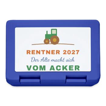 Rentner 2027 – Der Alte macht sich vom Acker - Brotdose - Royalblau - Vorne