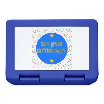 Schwedischer Geburtstag - Brotdose - Royalblau - Vorne