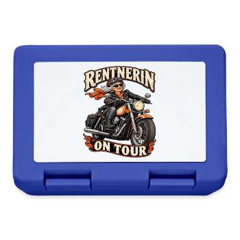 Rentnerin on Tour – Lustiges Motorrad Bikerin  - Brotdose - Royalblau - Vorne