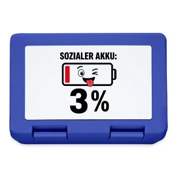 Witziger Akku Ladebalken  - Brotdose - Royalblau - Vorne