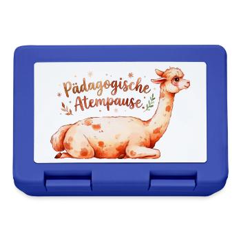Pädagogische Atempause Alpaka Lehrer Spruch - Brotdose - Royalblau - Vorne