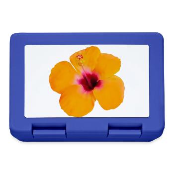 Orangene Hibiskusblüte Hibiscus Y2K Aesthetic - Brotdose - Royalblau - Vorne