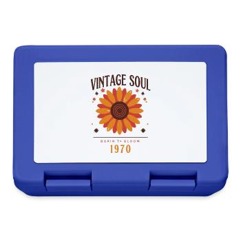Vintage Soul Blume 1970 - Brotdose - Royalblau - Vorne
