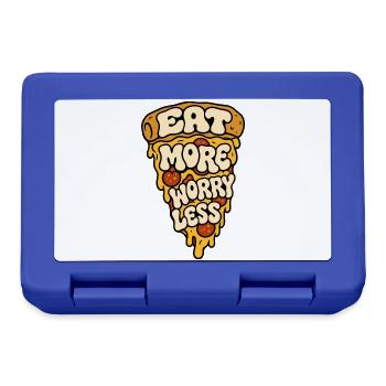 Pizza – Eat More Worry Less - Brotdose - Royalblau - Vorne