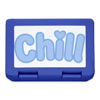 Chill Pastel Blue Bubble Text - Brotdose - Royalblau - Vorne