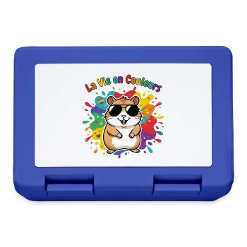 Leben in Regenbogenhamsterfarben - Brotdose - Royalblau - Vorne