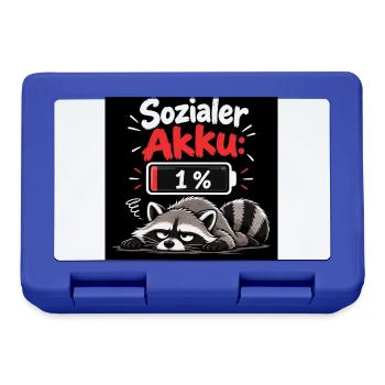 Sozialer Akku 1% Raccoon - Brotdose - Royalblau - Vorne