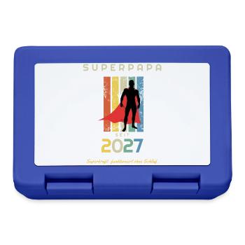 Papa 2027 Superpapa werdender Papa Geschenk - Brotdose - Royalblau - Vorne