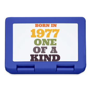 Geboren 1977 einzigartig - Brotdose - Royalblau - Vorne