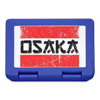 Osaka Japan Grunge Rot Streifen Japanische Stadt - Brotdose - Royalblau - Vorne
