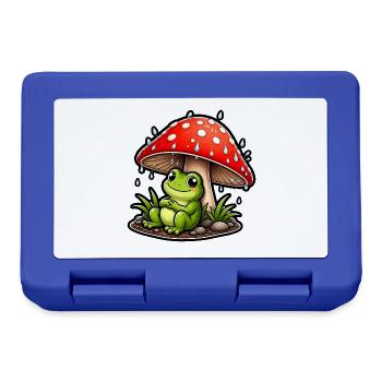 Süßer Frosch Fliegenpilz Regen Niedlich T-Shirt - Brotdose - Royalblau - Vorne