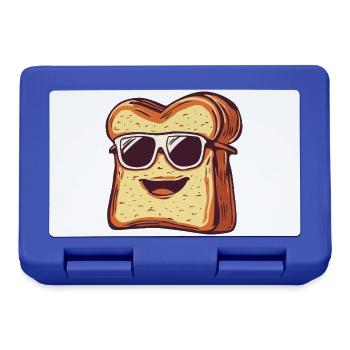 Lachender Toast mit Sonnenbrille - Brotdose - Royalblau - Vorne