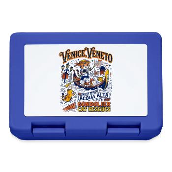 Venice Veneto Gondolier Cat Rescues Acqua Alta - Brotdose - Royalblau - Vorne