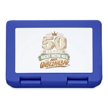  50 Jahre – Nicht mehr neu aber unbezahlbar - Brotdose - Royalblau - Vorne