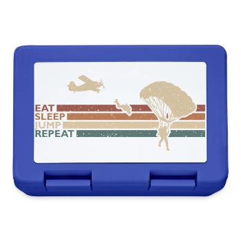 Eat Sleep Jump Repeat Fallschirmspringer Absprung - Brotdose - Royalblau - Vorne